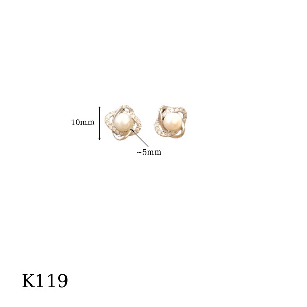 Bông tai ngọc trai nhân tạo bạc nữ tính đá mạ vàng Lenna K119| HARMONY ACESSORIES
