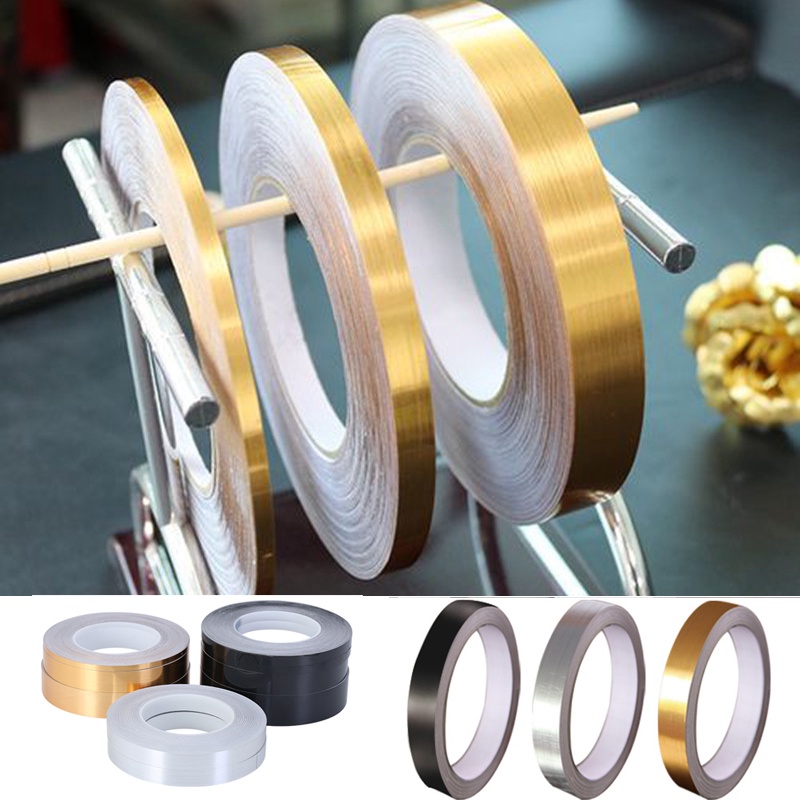Cuộn chỉ dán viền trang trí nội thất Màu Vàng -Bạc -Vàng Bóng đủ size 1cm-2cm-3cm dài 50m***