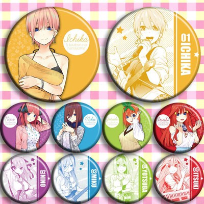 Combo 10 huy hiệu cài áo IN HÌNH Gotoubun no Hanayome Nhà có 5 nàng dâu anime chibi dễ thương tiện lợi