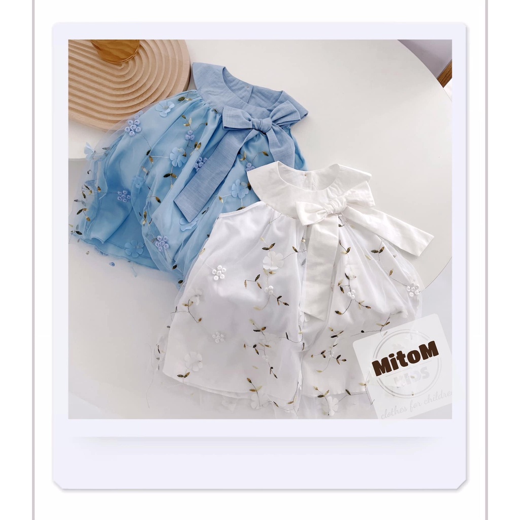 [SALE SỐC] Đầm thiết kế - Đầm yếm voan hoa nổi ♥️ FREESHIP ♥️ tay bồng dáng baby doll thoáng mát, chất cotton thoáng mát