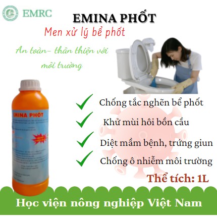 Chế phẩm EM gốc EMINA cho trồng trọt, chăn nuôi, thủy sản chai 1lít- Học viện Nông nghiệp Việt Nam