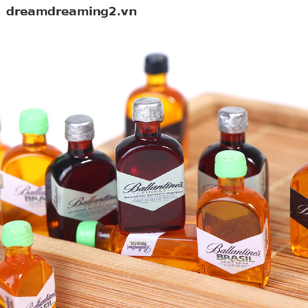 Bộ 5 Mô Hình Chai Rượu mini Tỉ Lệ 1 / 12 Dùng Để Trang Trí Nhà Búp Bê
