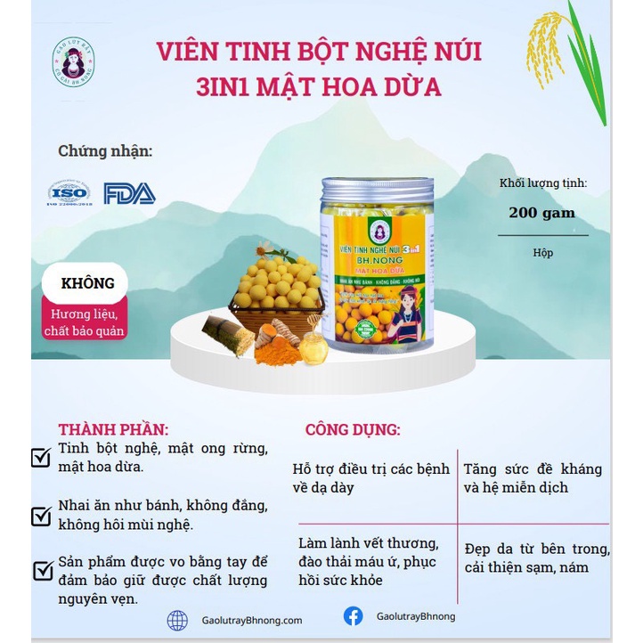 Mật ong rừng già - tinh bột nghệ núi Bh.nong