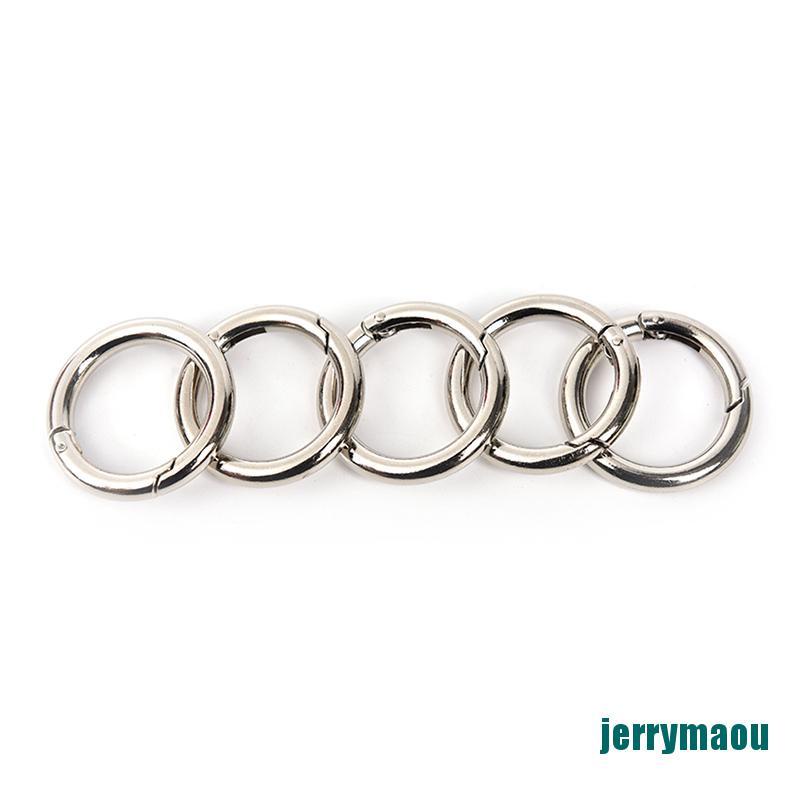 Set 5 Móc Khóa Tròn Bằng Kim Loại 35mm