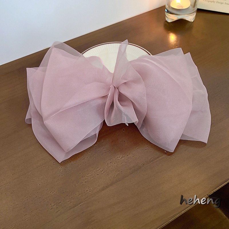 Organza Big Bow Temperament Hairpin South Korea Simple Fashion chao xian Spring Clip 2022 Summer New Hair Accessories