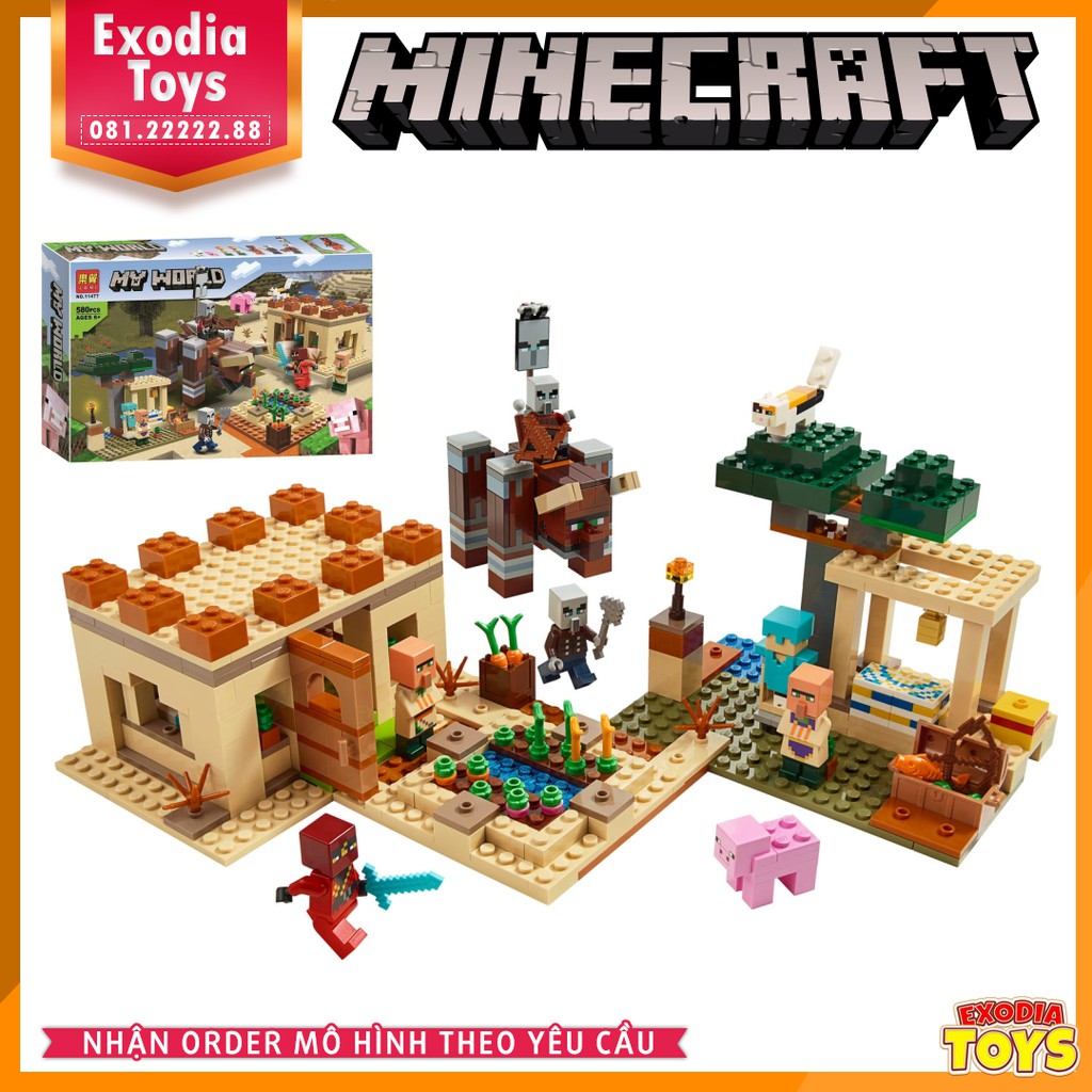 Xếp hình Minecraft Cuộc đột kích của Illager - Đồ Chơi Lắp Ghép Sáng Tạo - BELA 11477 Lego Ideas 21160