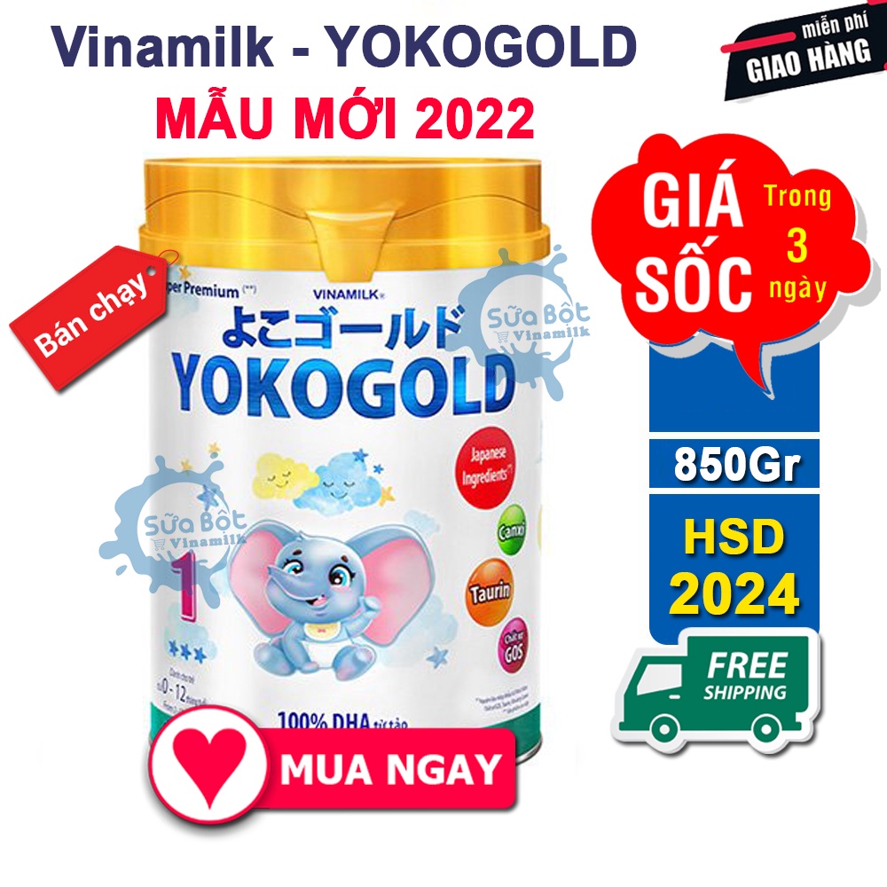 Sữa bột Yoko Gold 1 850g - Sữa công thức Vinamilk dưỡng chất tốt từ Nhật Bản, Vị Nhạt thanh mát, Tiêu hóa khỏe.