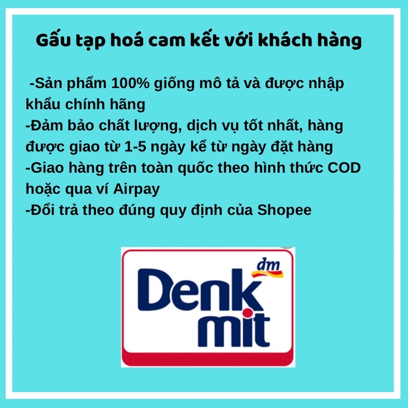 Giấy tẩy trắng quần áo Denkmit giúp tăng độ trắng sáng hộp 20 miếng - hàng nội địa Đức