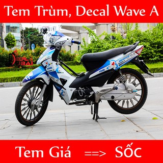 Tem Trùm Wave Doremon Xanh Trắng Loang