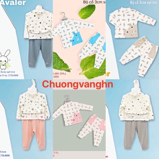 Avaler- Bộ cổ 3cm/ cổ ba phân dài tay sợi tre cho bé trai, gái 6 tháng đến 4 tuổi