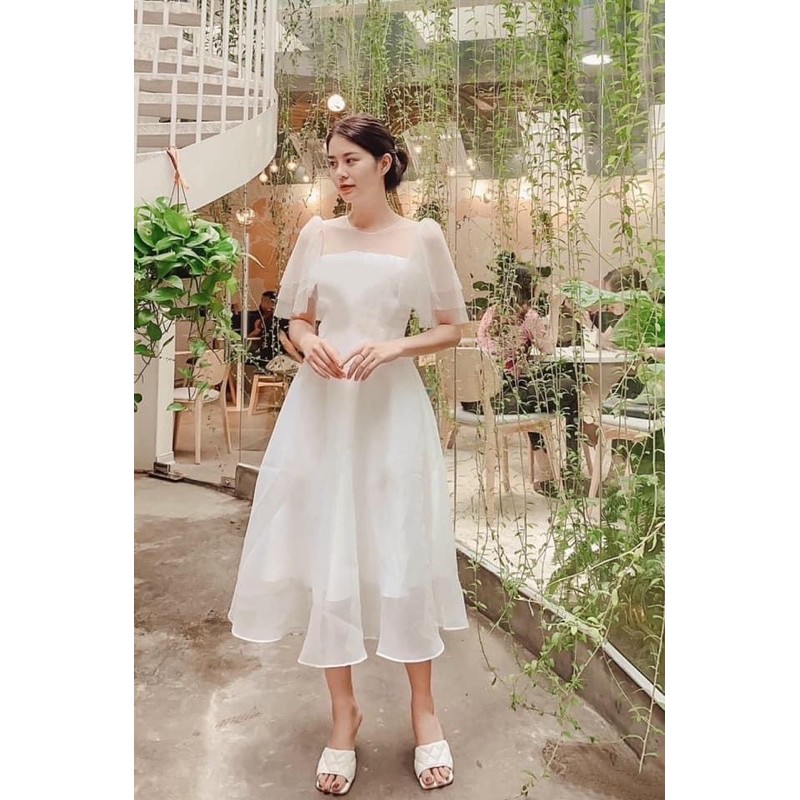 [Mã WASTMAY giảm 15% tối đa 30K đơn 150K] Đầm dự tiệc công chúa tay lưới tầng xinh xắn | BigBuy360 - bigbuy360.vn