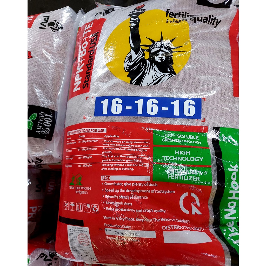 Phân bón NPK 16-16-16+Bo+TE I Nữ Thần (1kg)