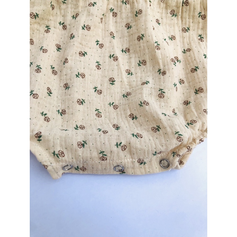 Bodysuit cho bé gái sơ sinh 6 tháng đến 2 tuổi BABY112.VN kiểu hàn quốc chất liệu muslin hoa nhí đỏ mát mịn B006