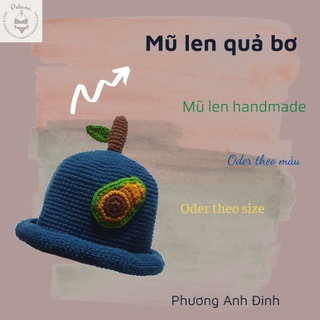 Mũ len quả bơ - mũ len handmade - mũ len hình cho bé