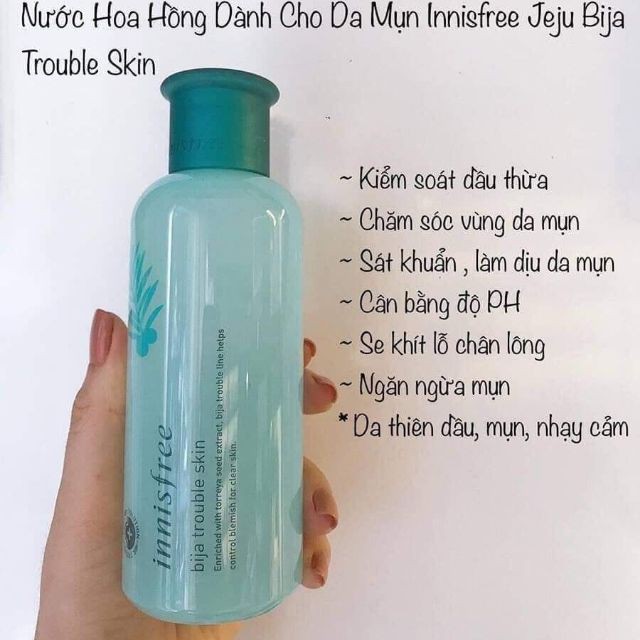 Nước Hoa Hồng Cho Da Dầu, Da Mụn Innisfree Jeju Bija Anti-Trouble Skin 200ml