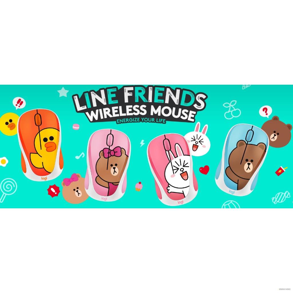 ✈▤Chuột không dây Logitech in họa tiết LINE FRIENDS dễ thương cho văn phòng