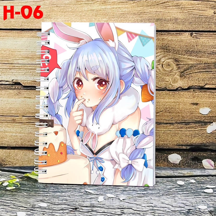 Sổ lò xo anime Hololive Gawr Gura - Usada Pekora(sổ 10x15cm, in hình 2 mặt khác nhau)