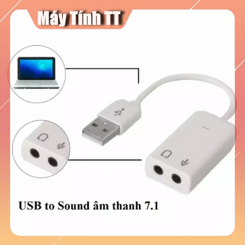 USB Sound Adapter 7.1 Có Dây - Usb chuyển thành card âm thanh- Máy Tính TT