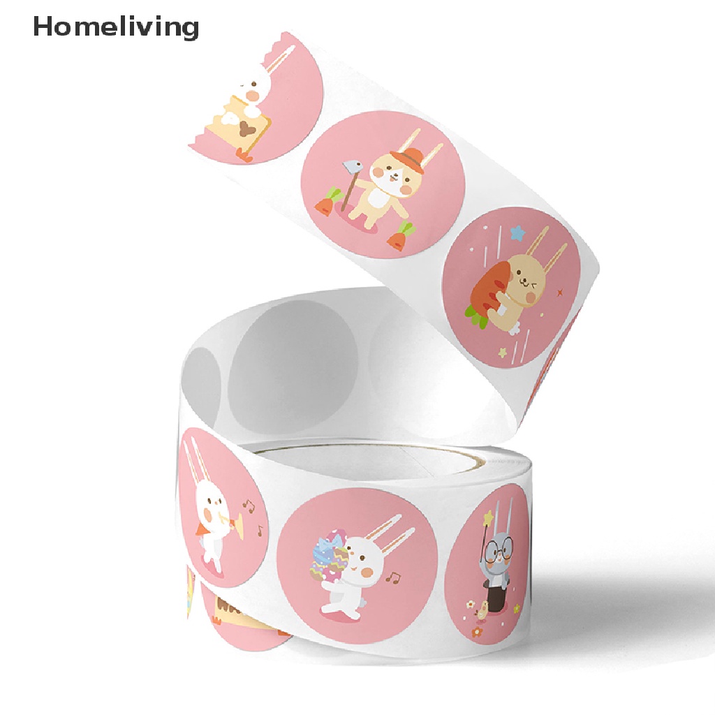 Cuộn 500 Miếng Dán Trang Trí Quà Tặng Hình Thỏ Dễ Thương Cho Bé