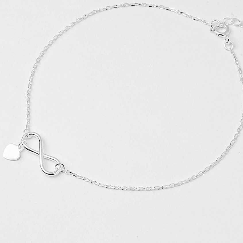 Lắc Chân Bạc 925- Hình Vô Cực Và Trái Tim Đáng Yêu-KaT Jewelry