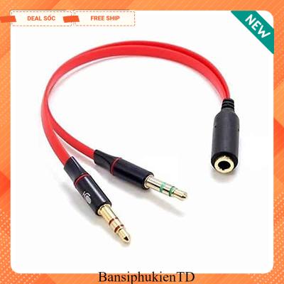 Cáp gộp và chia audio và mic 3.5mm