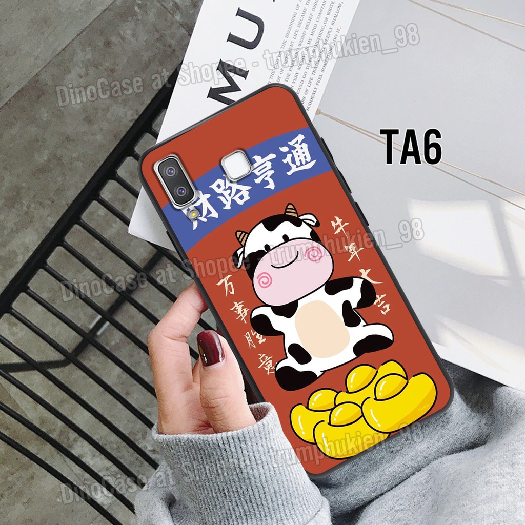 Ốp điện thoại Samsung A8 Star - A9 Star hình bò sữa đáng yêu, ôm sát điện thoại, chống va đập, chống bẩn.
