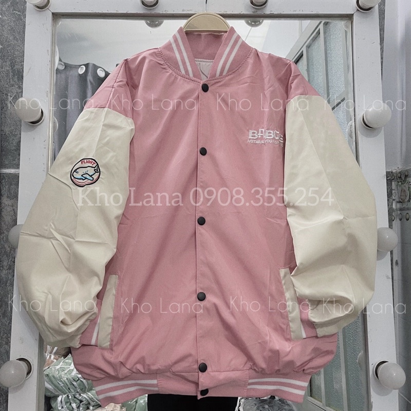 [Ảnh Thật]Áo Bomber Dù 2 lớp loại tốt thêu Babe - Form chuẩn Unisex Nam Nữ Couple