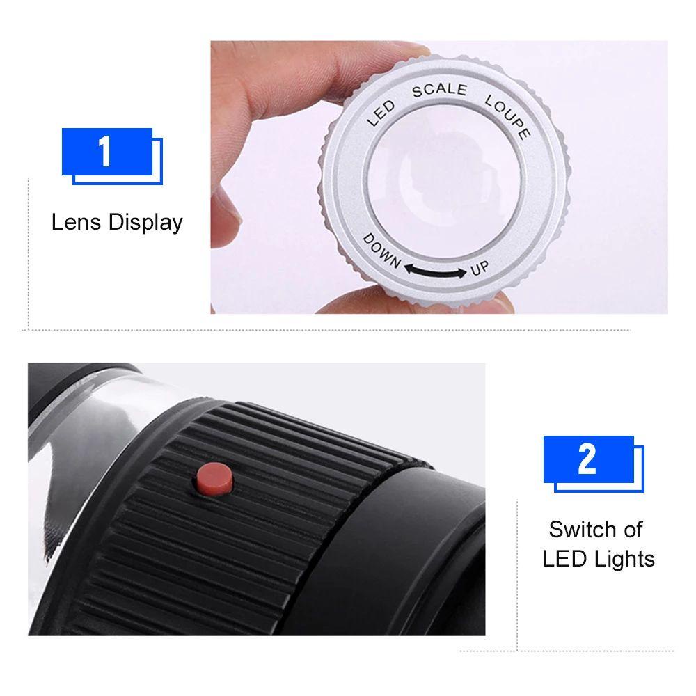 MUVAKO Loupe Kính Hiển Vi Cầm Tay Chuyên Dụng Cho Thợ Sửa Trang Sức