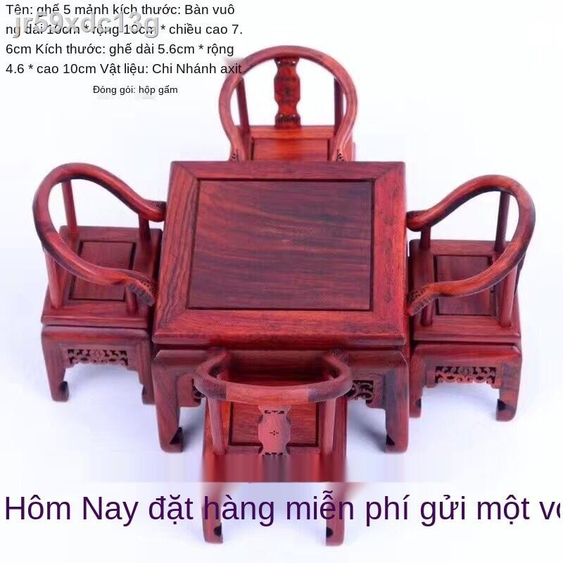 ghế bành gỗ cẩm lai đỏ mô hình năm mảnh thu nhỏ bộ sưu tập đồ thủ công trang trí nội thất