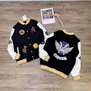 áo khoác nỉ bomber Ny phối tay đại bàng lưng HS