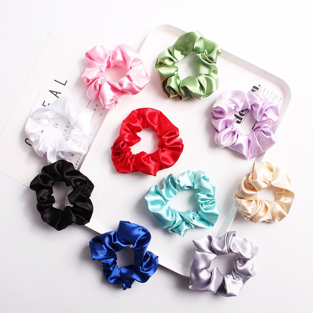 Dây Cột Tóc Vải Cột Scrunchies Satin Lụa Phi Bóng Mềm Size Nhỏ Cho Bé Gái - PKT93 [PKT00093]