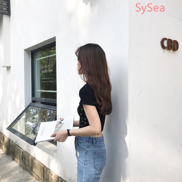 Áo croptop tay ngắn thiết kế quyến rũ hợp thời trang cho nữ