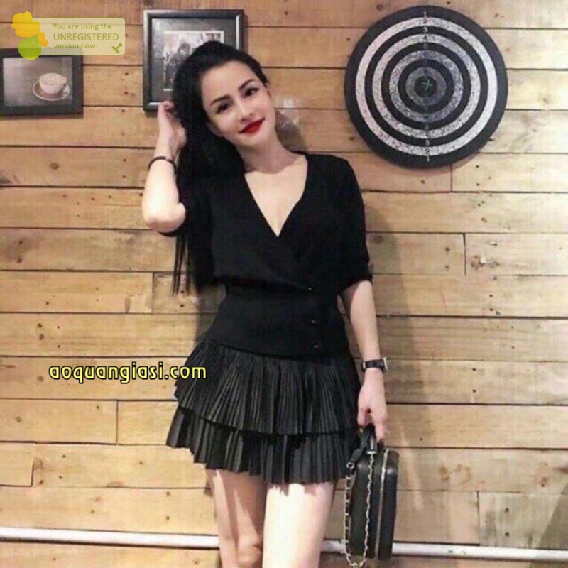 Chân váy nữ xếp li nhí 2 tầng AQGS MT828, mt183, mt280, mt610, mt1087, mt1090, mt1106  rẻ đẹp chuẩn store h