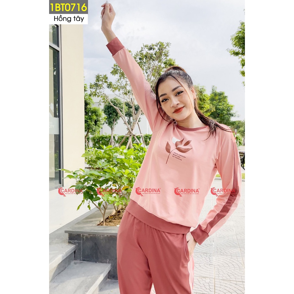 Đồ Bộ Nữ 𝐂𝐀𝐑𝐃𝐈𝐍𝐀 Quần Dài, Áo Dài Tay Chất Cotton Cao Cấp 1BT07