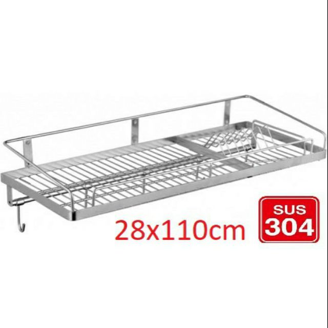 Kệ chén inox 1 tầng INOX 304 -110x28cm - Kệ chén treo tường