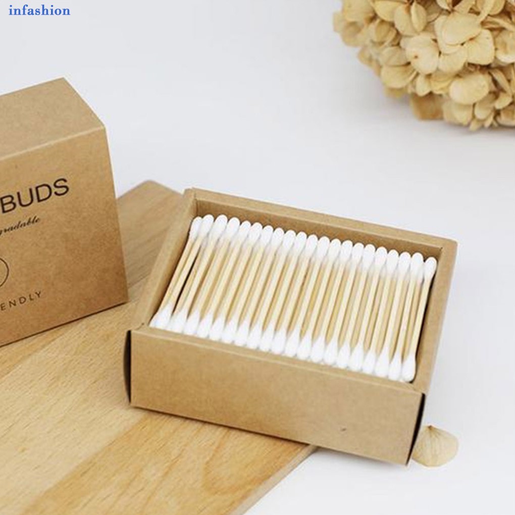 [Hàng mới về] Hộp 200 tăm bông trang điểm tiện lợi