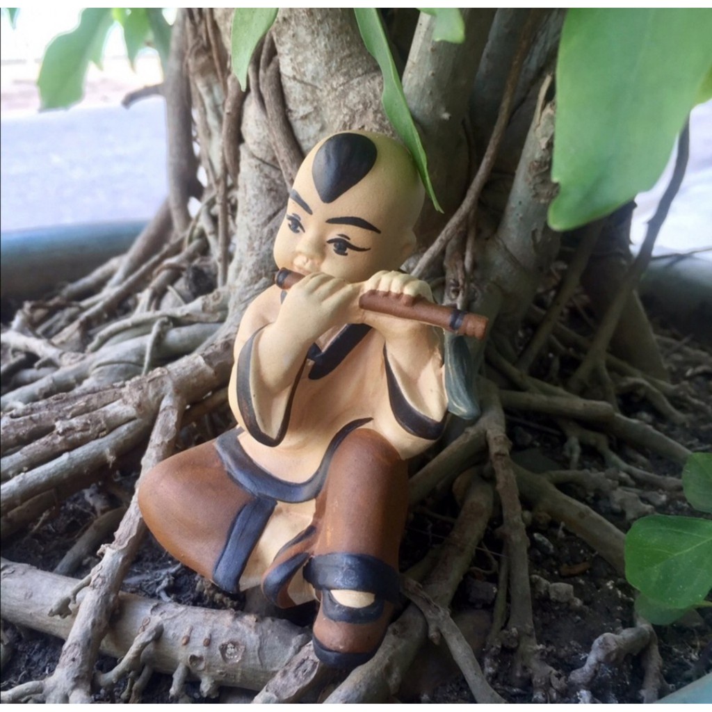 Cậu Bé Thổi Sáo Trang Trí Hồ Cá, Bể Cá-Hòn Non Bộ..
