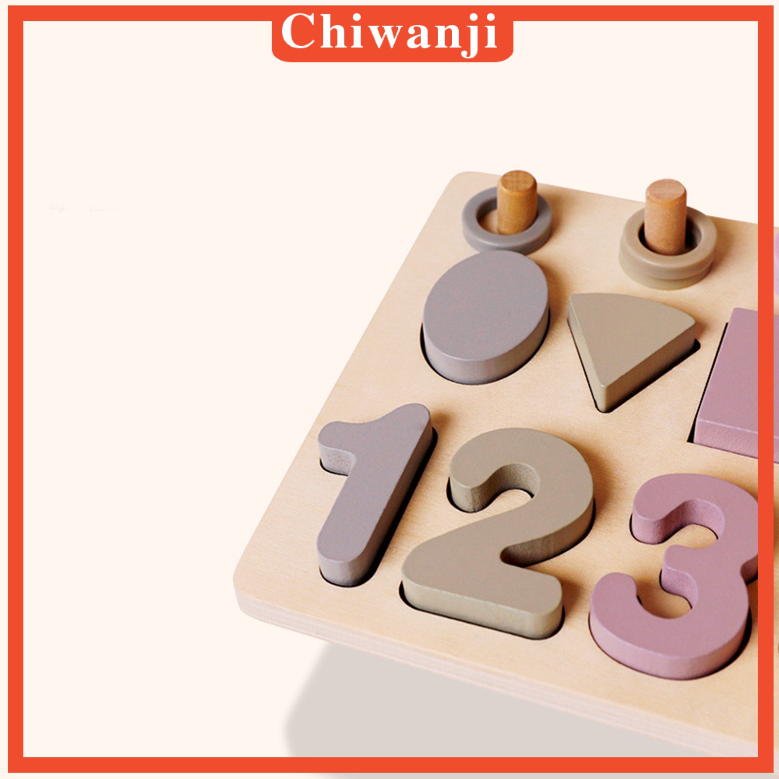 [CHIWANJI] Rainbow Rings Board Wooden Color Sorter Sorting Matching Toys Preschool