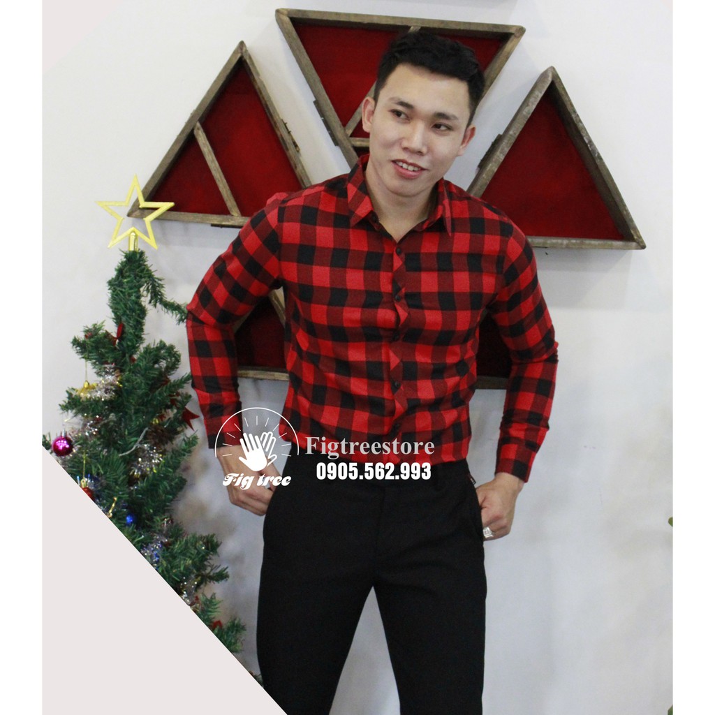 Áo sơ mi nam caro đỏ đen 122A chuẩn men ( đủ size 36-90kg) | BigBuy360 - bigbuy360.vn