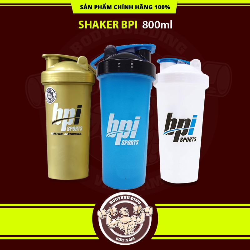 Bình Nước Thể Thao shaker Bpi Sports 800ml Nhựa BPA Free - An Toàn Cho Người Dùng