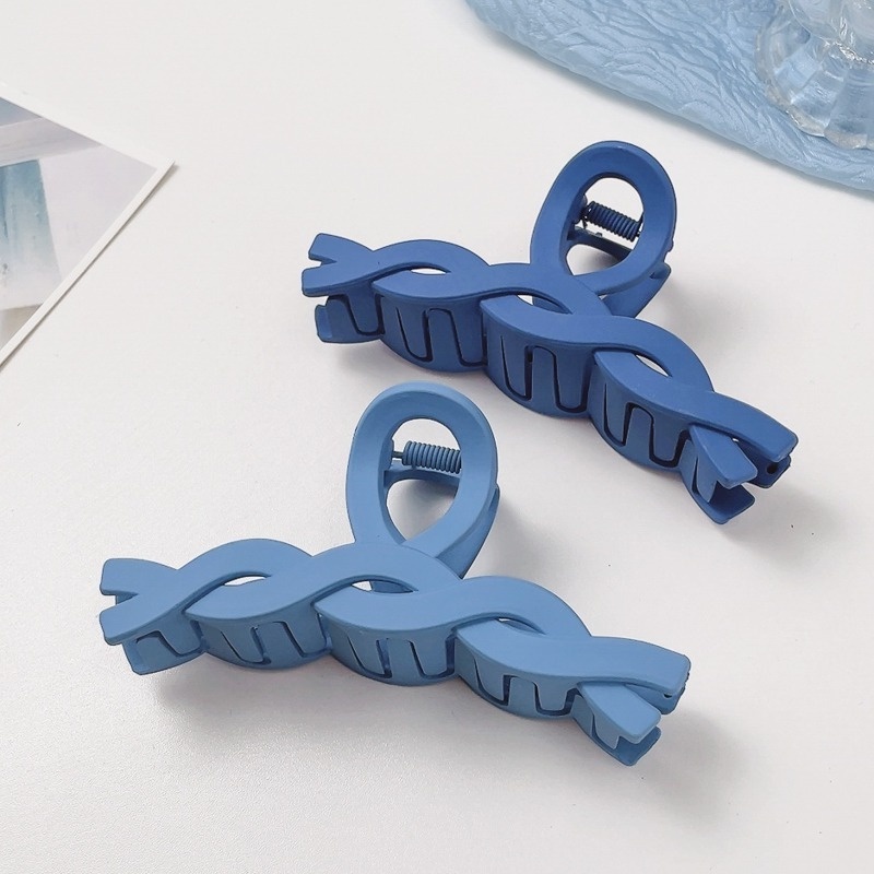 Kẹp Tóc Móng Vuốt Bằng Acrylic Màu Xanh Dương Thời Trang Hàn Quốc