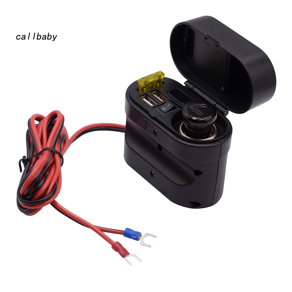 Tẩu Sạc Nhanh 12V Tích Hợp Đồng Hồ Điện Tử Cho Xe Máy