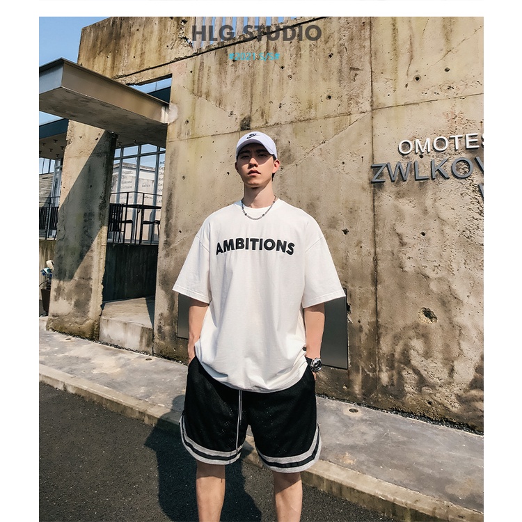 Áo phông nam cổ tròn AMBITION Phong Cách ( 2 Màu ) - Cotton Hàn dày dặn thoải mái phong cách đường phố