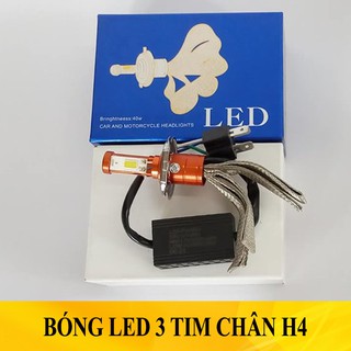 ĐÈN PHA LED XE MÁY 3 TIM CHÂN H4