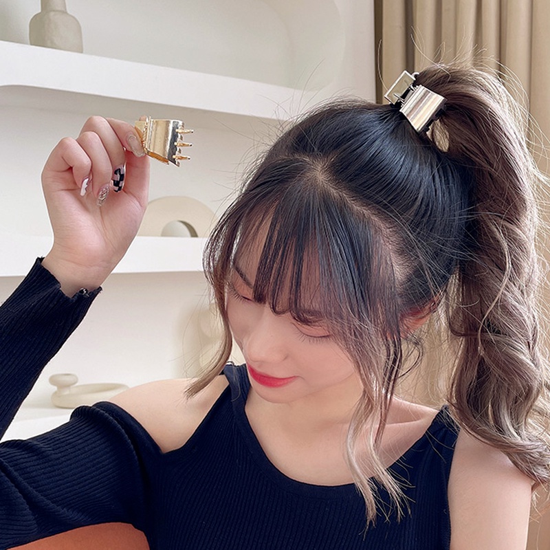 Kẹp tóc hình hàm cá mập nhỏ nhắn bằng kim loại phong cách Hàn Quốc xinh xắn dành cho nữ