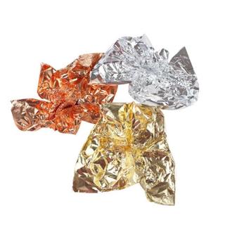 Set 100 Miếng Dán Trang Trí Hình Chiếc Lá Màu Vàng/Bạc Độc Đáo