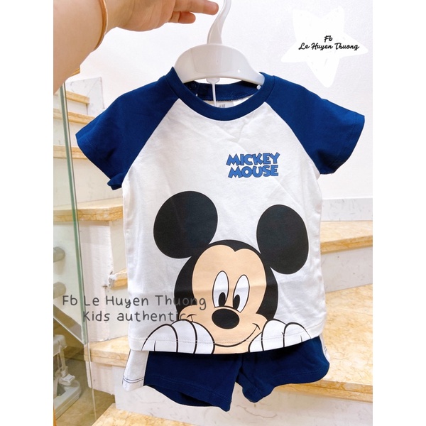 Set bộ coton mickey xanh hm authentic