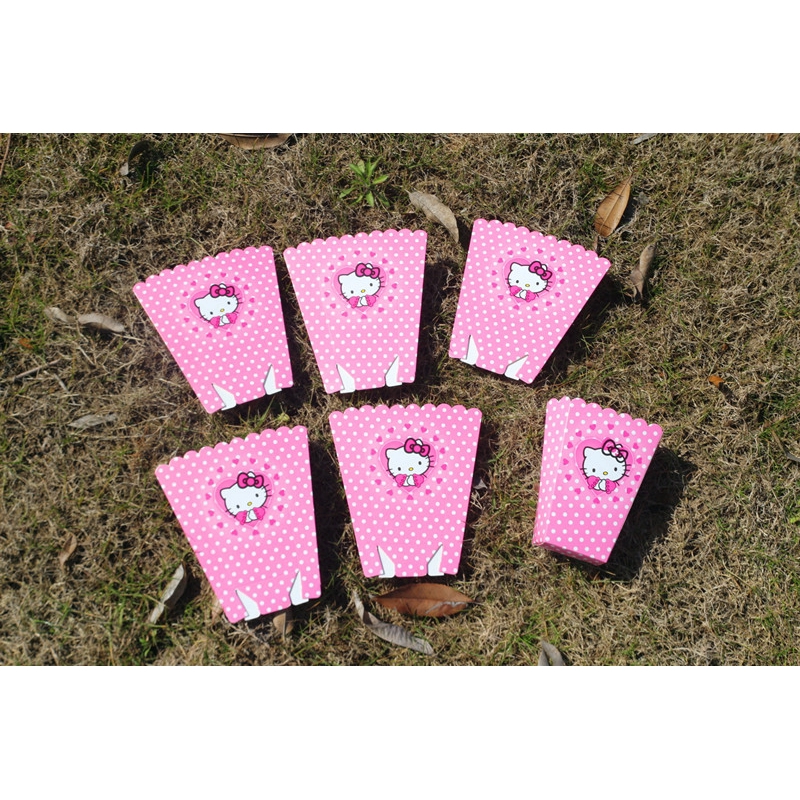 Bộ 6 hộp đựng bắp rang thiết kế in hình kỳ lân/frozen/mickey/minnie/ngựa/người nhện cho trẻ em