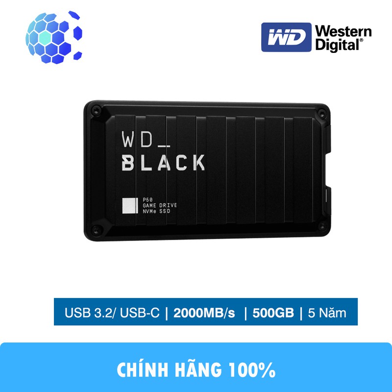 Ổ cứng di động WD Black P50 Game Drive SSD 500GB Chính Hãng