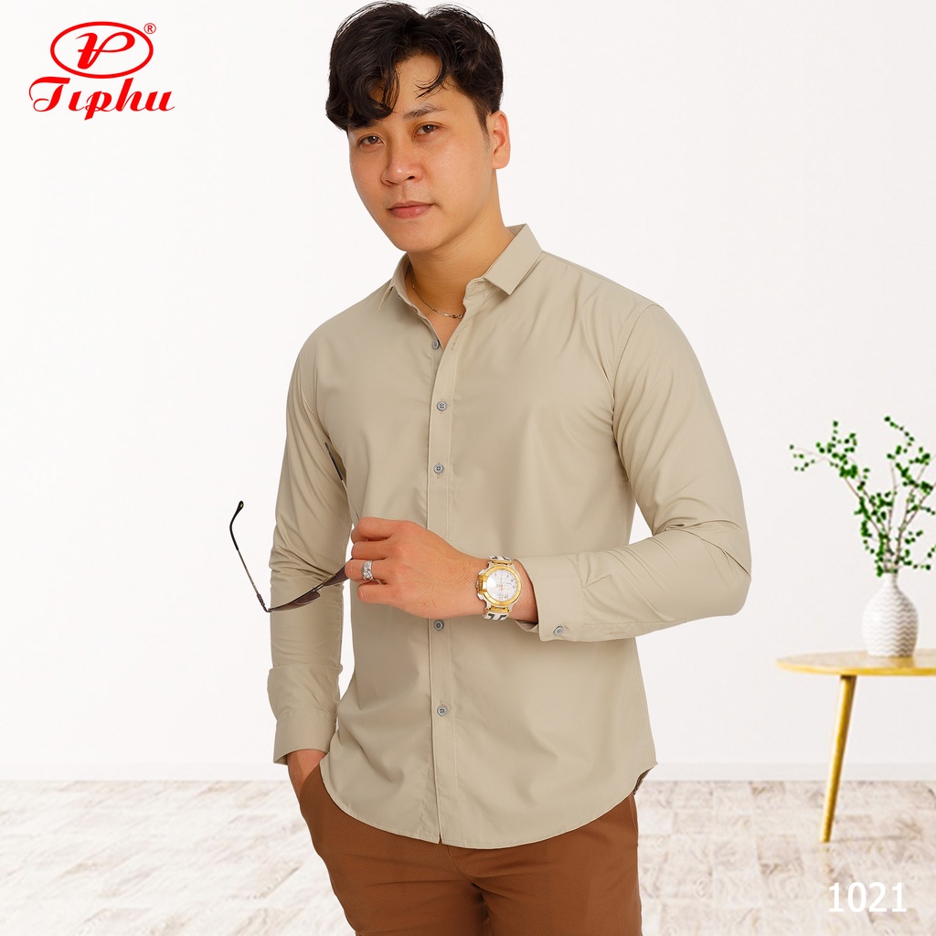 Áo sơ mi nam màu vàng pastel, thương hiệu cao cấp Amazing, dáng body slim fit không túi, style Hàn Quốc trẻ trung